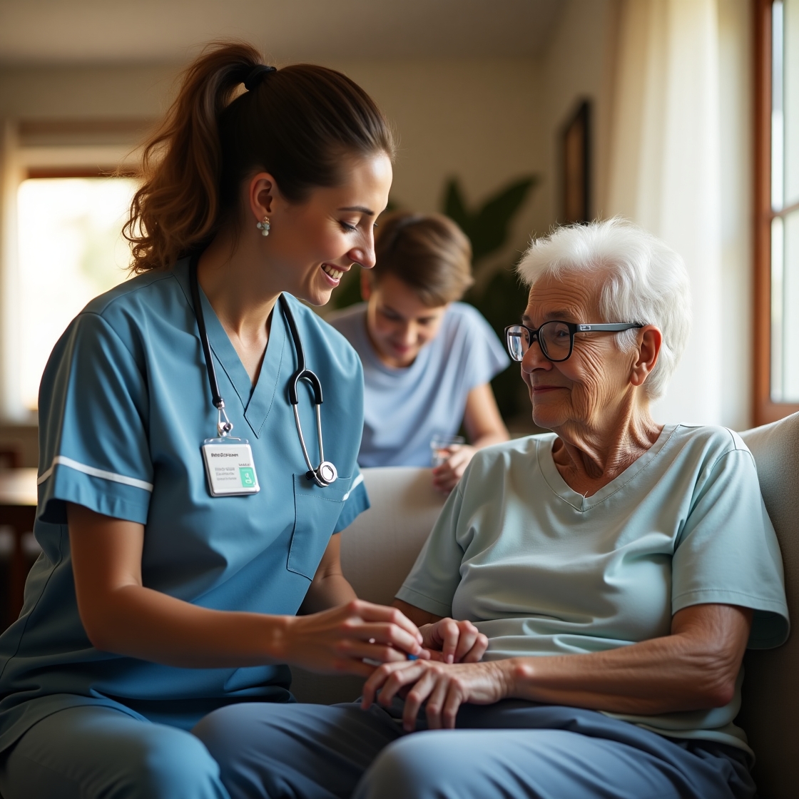 Community nursing visiting NDIS participant at home